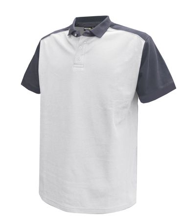 DASSY Cesar, zweifarbiges Poloshirt, weis, XXL
