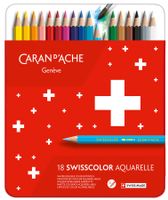 1285.718 Swisscolor Caran d'Ache * 18 Farbstifte Metall-Etui