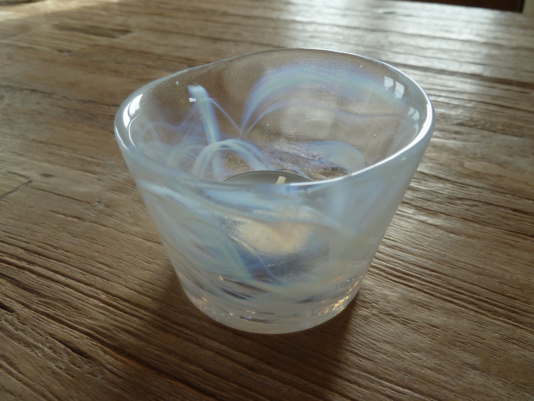 Portacandele: 2 schwedische Teelichthalter aus Glas – Usato da Niederscherli venduto da lama8567 4