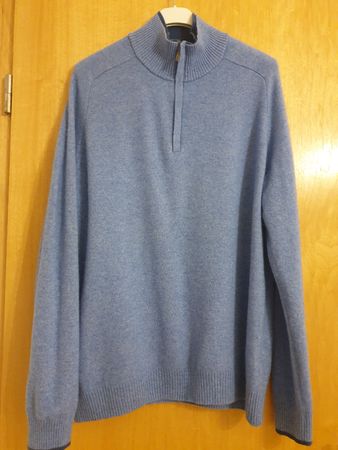 Pull col montant, L, Maddison, 50%cachemire,50%laine, bleu