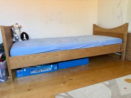 Kinderbett Holz braun 80er Jahre Shabby Chic gebraucht