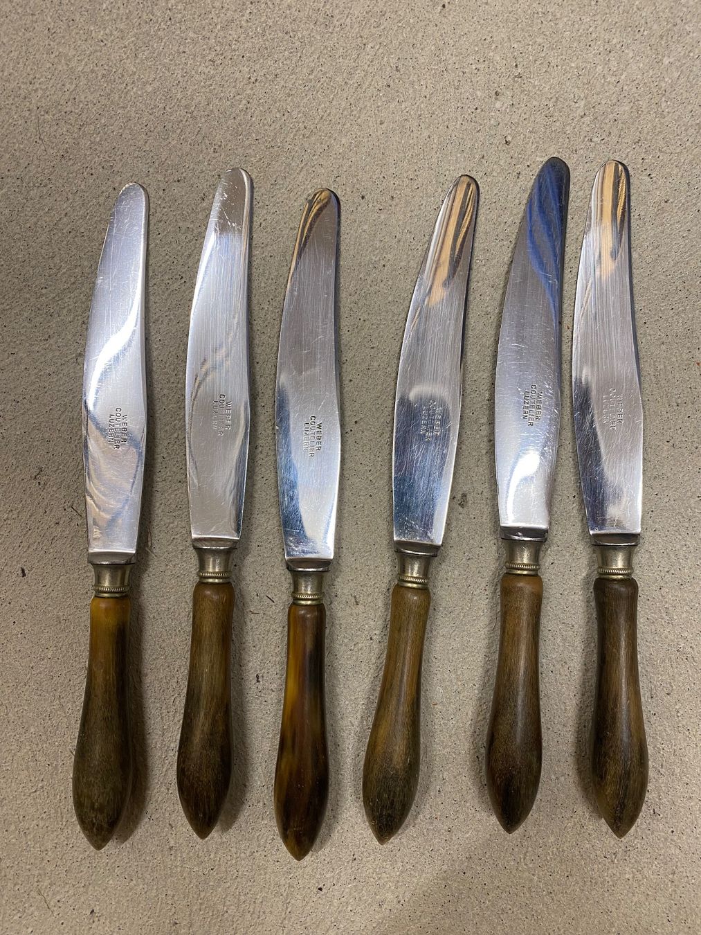 Posate: 6 antike Messer – Usato da Winterthur venduto da barbaraha