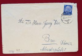 DEUTSCHES REICH HEIDELBERG HINDENBURG ZENSUR OKW BERN 1941