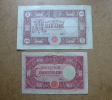 Lot ++ 500 und 1000 Lire Grande aus Italien 1944 und 1947