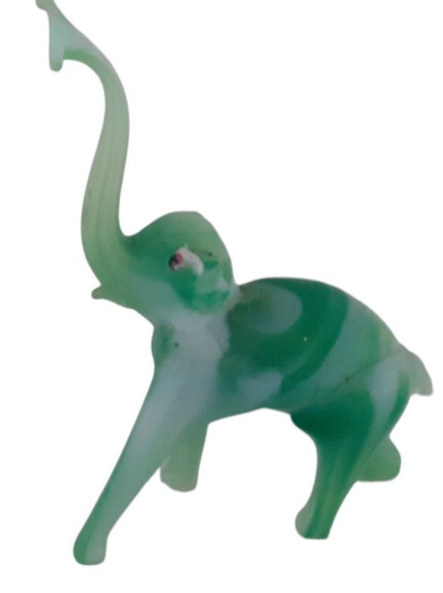 Murano Statuette: Glastier Murano grüner Elefant – Usato da Mörschwil venduto da lindaswunderkiste 2