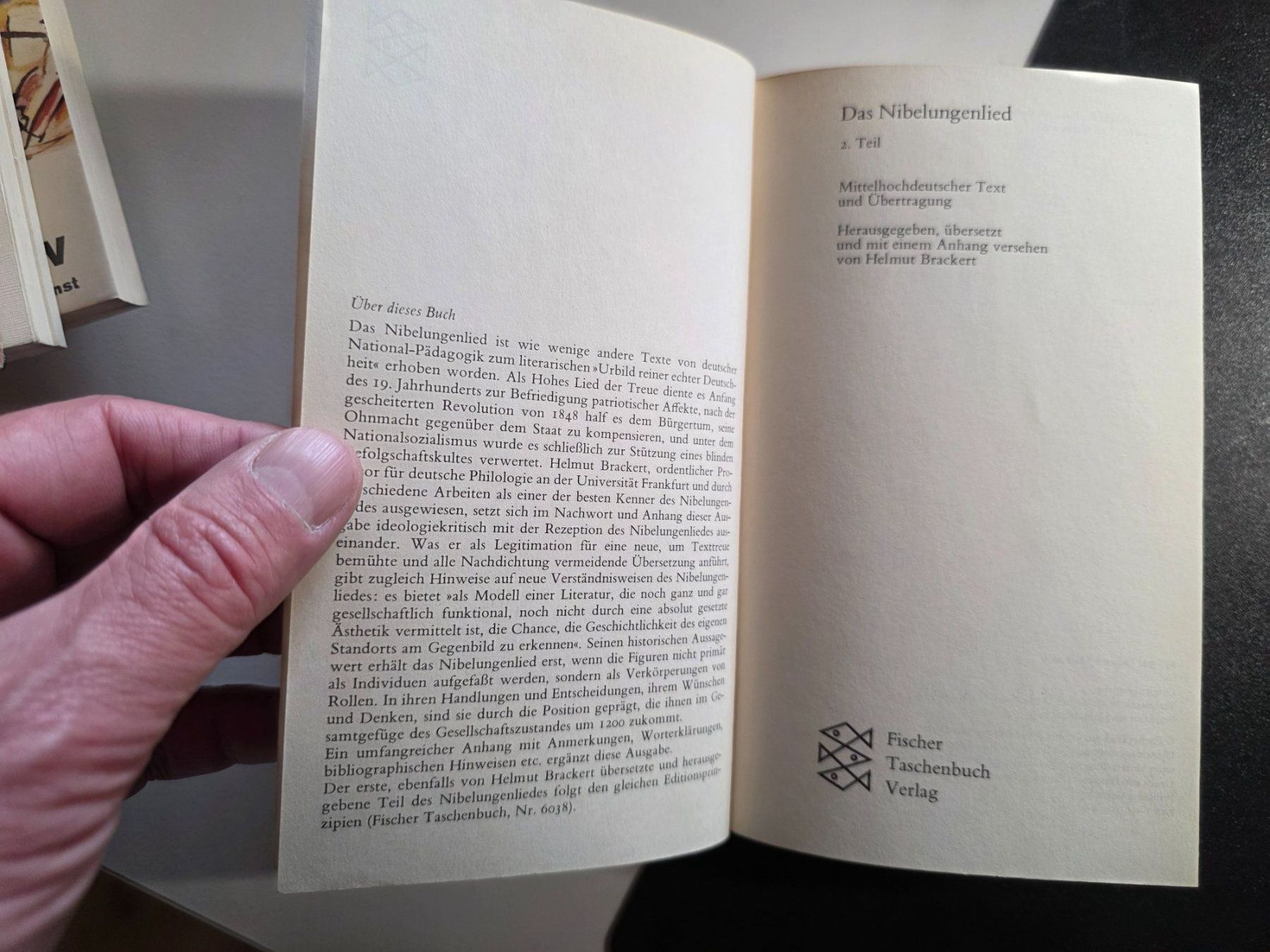Libri: Das Niebelungen Lied 2 - Fischer - 1992 – Usato da Walterswil BE venduto da Lonitti 2