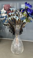 Karaffe/Glasvase mit Blumen-Dekor