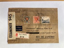 Flugpostbrief 1942 Ciba Geigy nach Rio de Janeiro