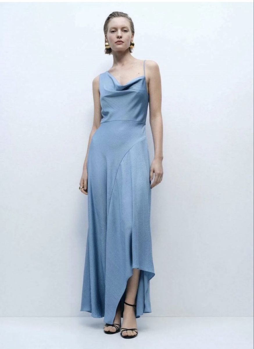 Mango Vestiti: Kleid Mango blau asymmetrisch lang – Nuovo (secondo la descrizione) da Wabern venduto da Viktoria_bern 1