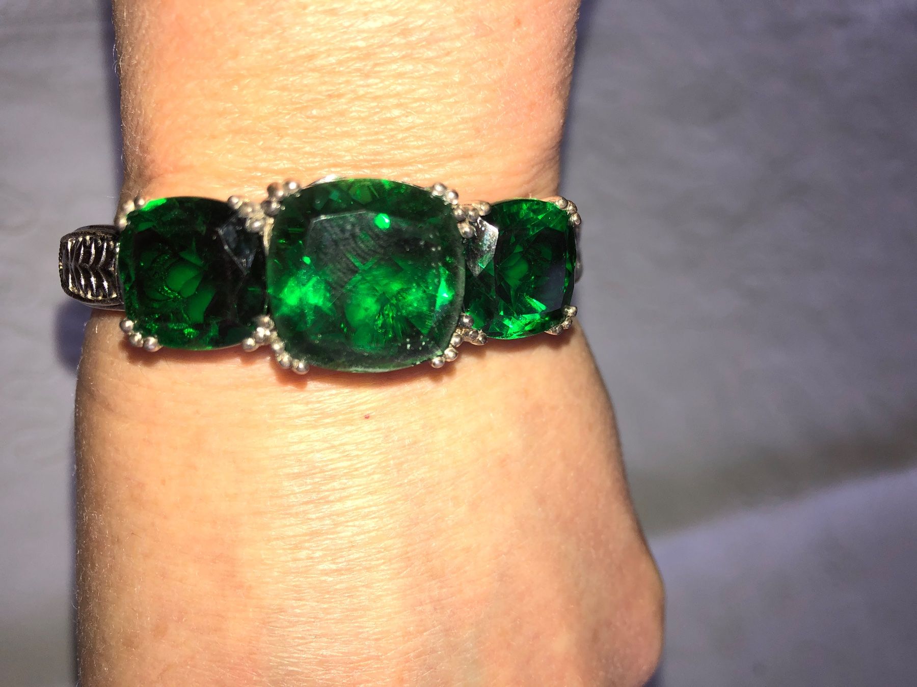 Bracciali & Braccialetti: Silber Armreif 925  Chromdiopsyd Chuck Clemency – Usato da Zollikofen venduto da lorik007 8