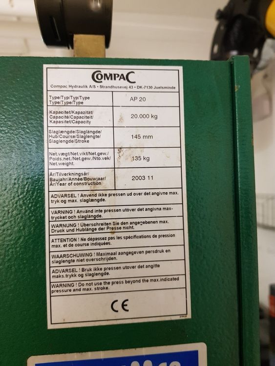 Hydraulische Presse Compac AP 20 (Gebraucht) in Zürich für CHF 1000 ...