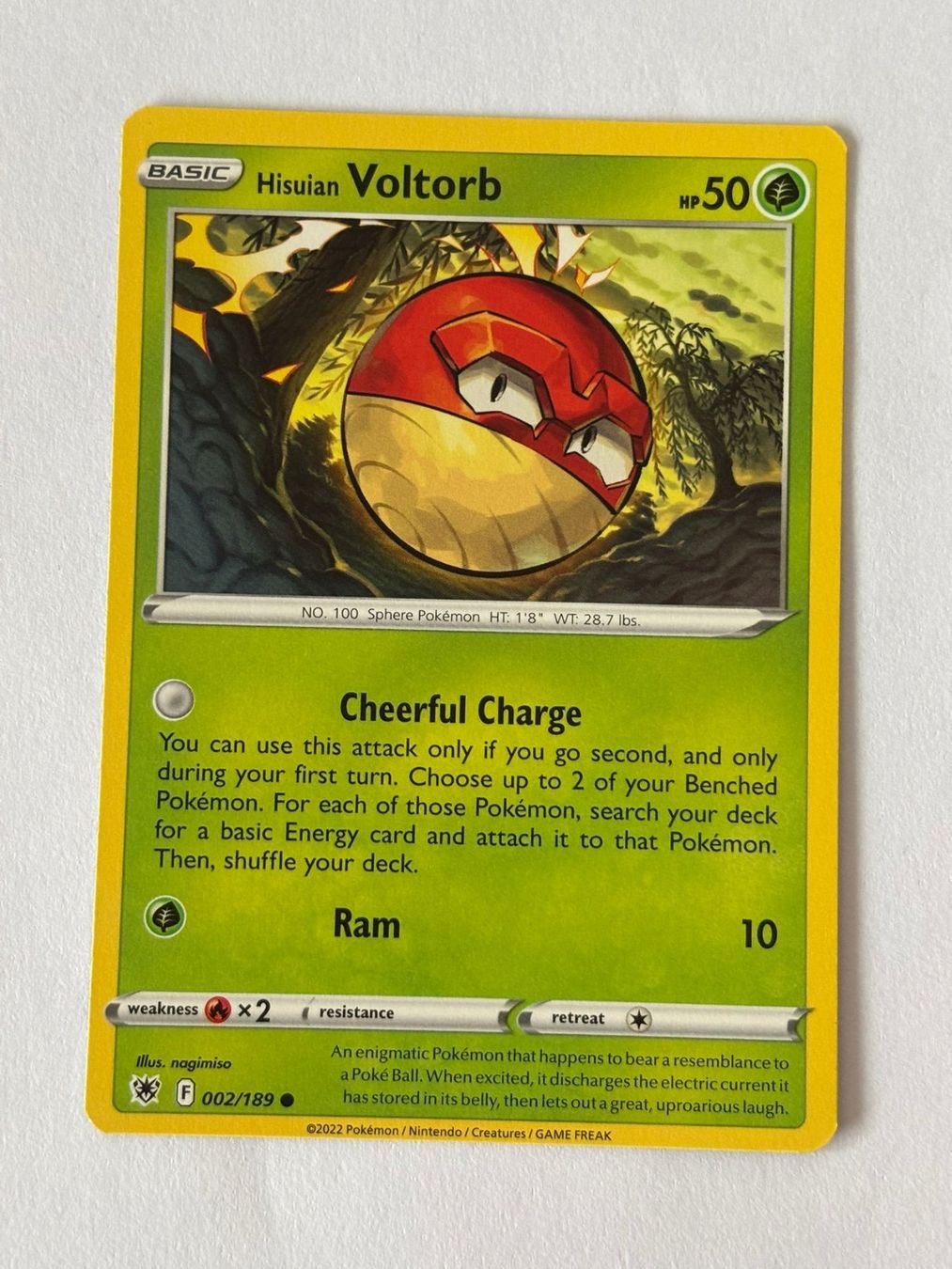 Pokémon Carte collezionabili: Pokemon-Karte Hisuian Voltorb 002/189 – Usato da Herisau venduto da Seyashop1