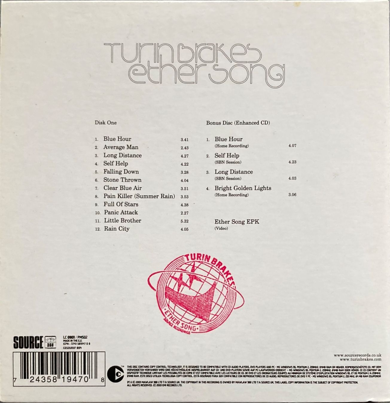 Schallplatten: TURIN BRAKES - ETHER SONG – Gebraucht aus Poliez-Pittet von Newtown-Records 1