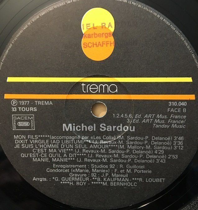 Schallplatten: Michel Sardou - Sardou (LP) – Gebraucht aus Grüningen von azulgrisvinyl 4