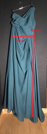 Wunderschönes, langes, dunkelgrünes Abendkleid, Gr. 36
