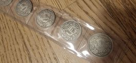6x 1 Franken Münzen Schweiz Silber