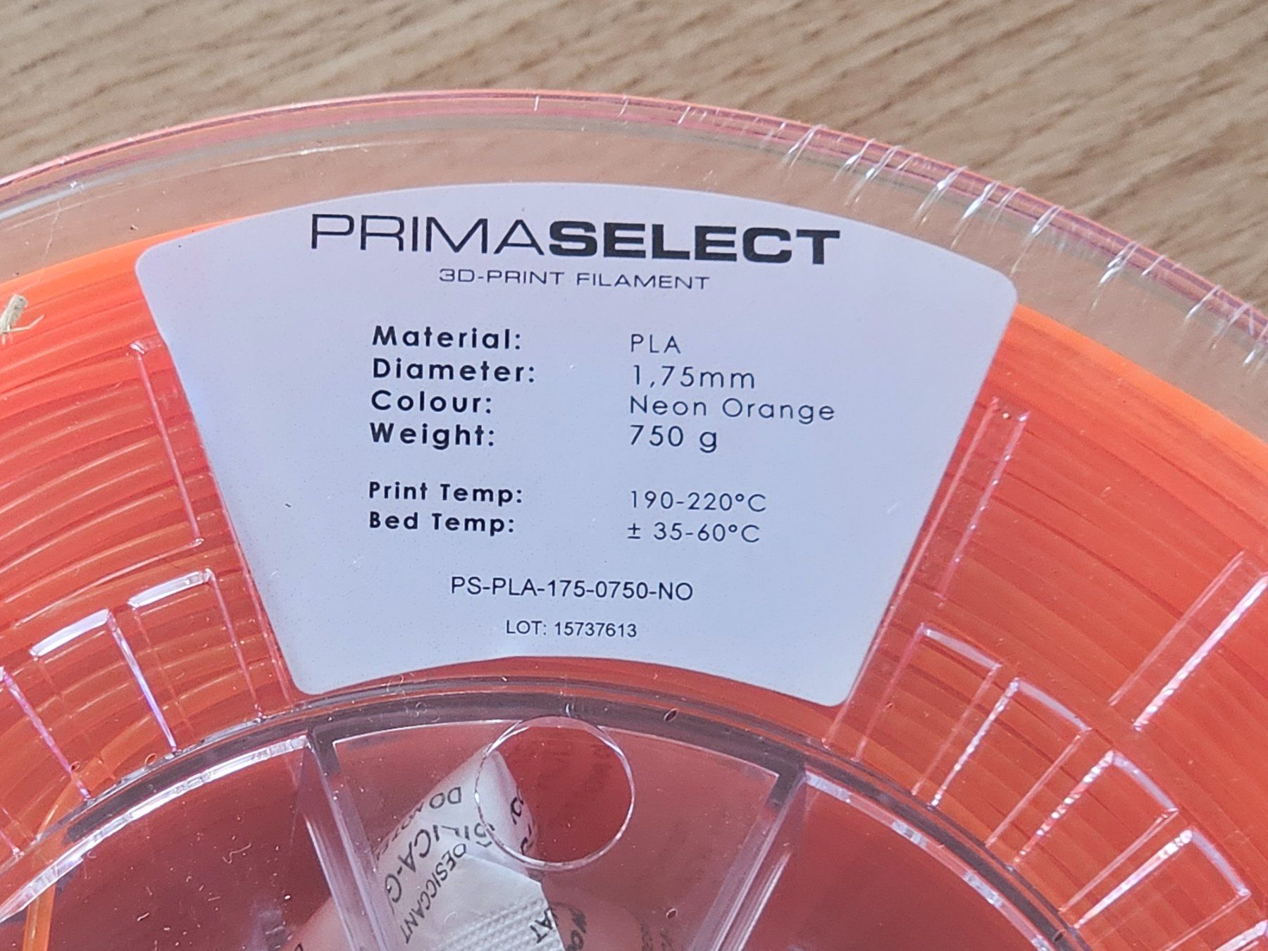 Filamento: Primaselect PLA neon orange 1.75mm 750gr – Nuovo e nell'imballaggio originale da Yvonand venduto da Li_poch 1