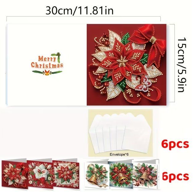 Kits de loisir créatif: Diamond Painting 6 Stück Weihnachtskarten – Neuf avec emballage d'origine à Obergösgen par Diamond-Painting 2