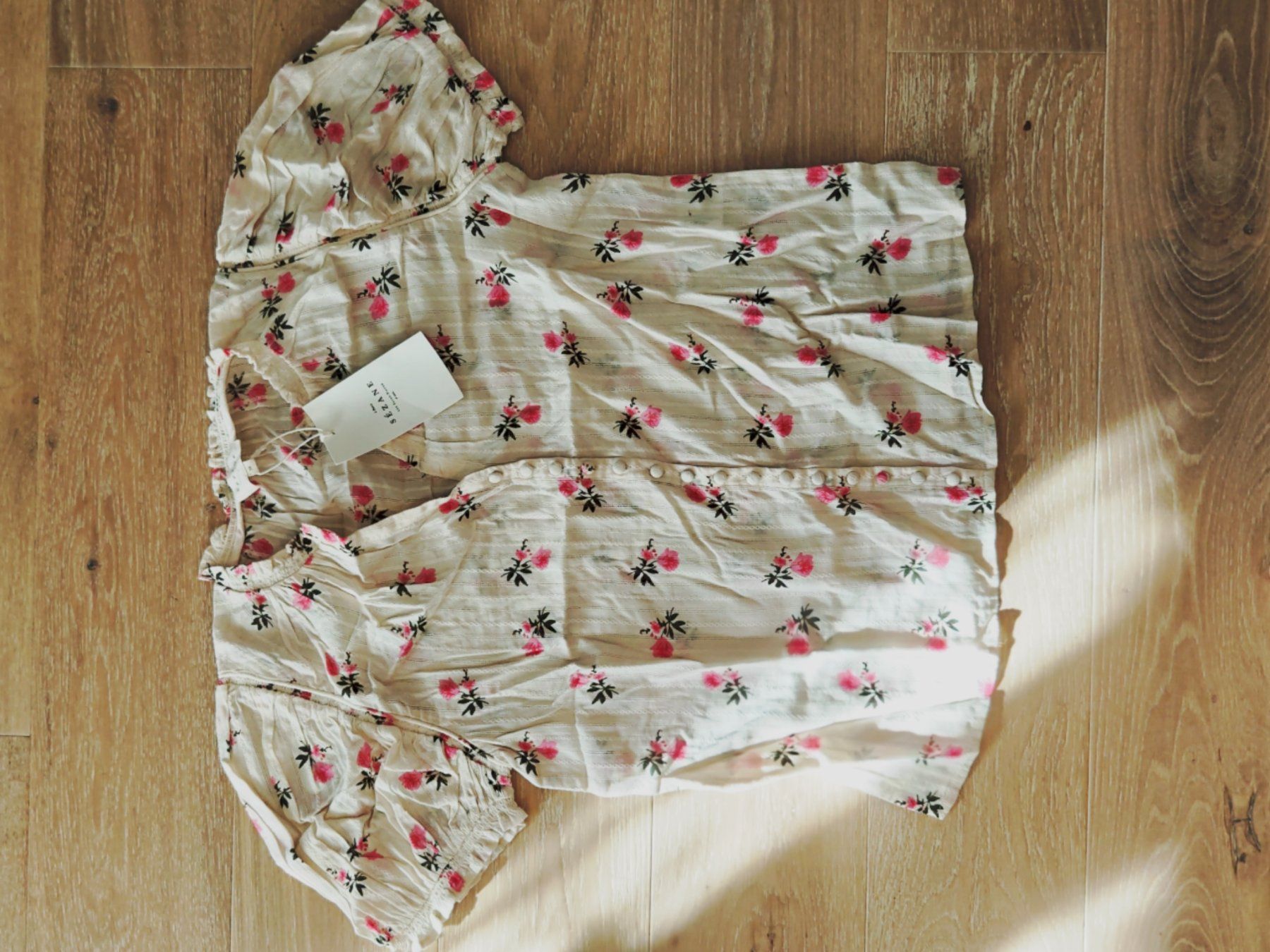 Tops: Sezane Bluse Blumen Creme, Gr. 38, neu – Neu (gemäss Beschreibung) aus Hedingen von muse10