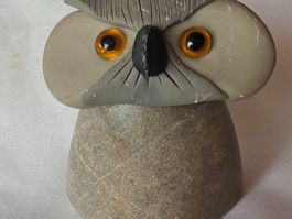 Eule Figur Naturstein Handgemacht siehe Foto
