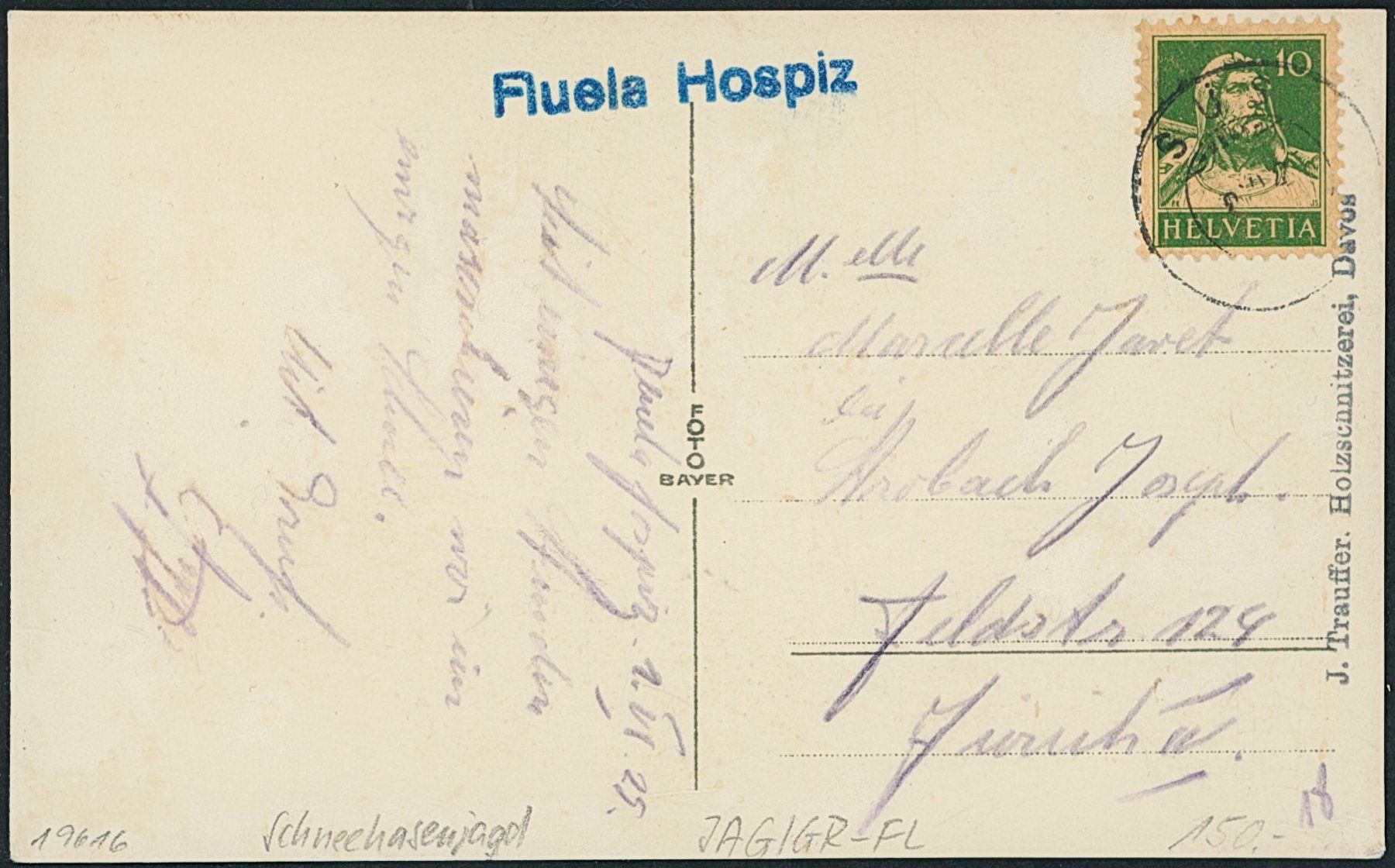 Cartes postales: GR Flüela Pass - Jagd - Süs – D'occasion à Schindellegi par Jonathan77 1