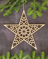 Weihnachtsstern, Holzstern, Weihnachts- und Winterdeko