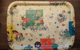 Serviertablett Vintage Motiv Kinder