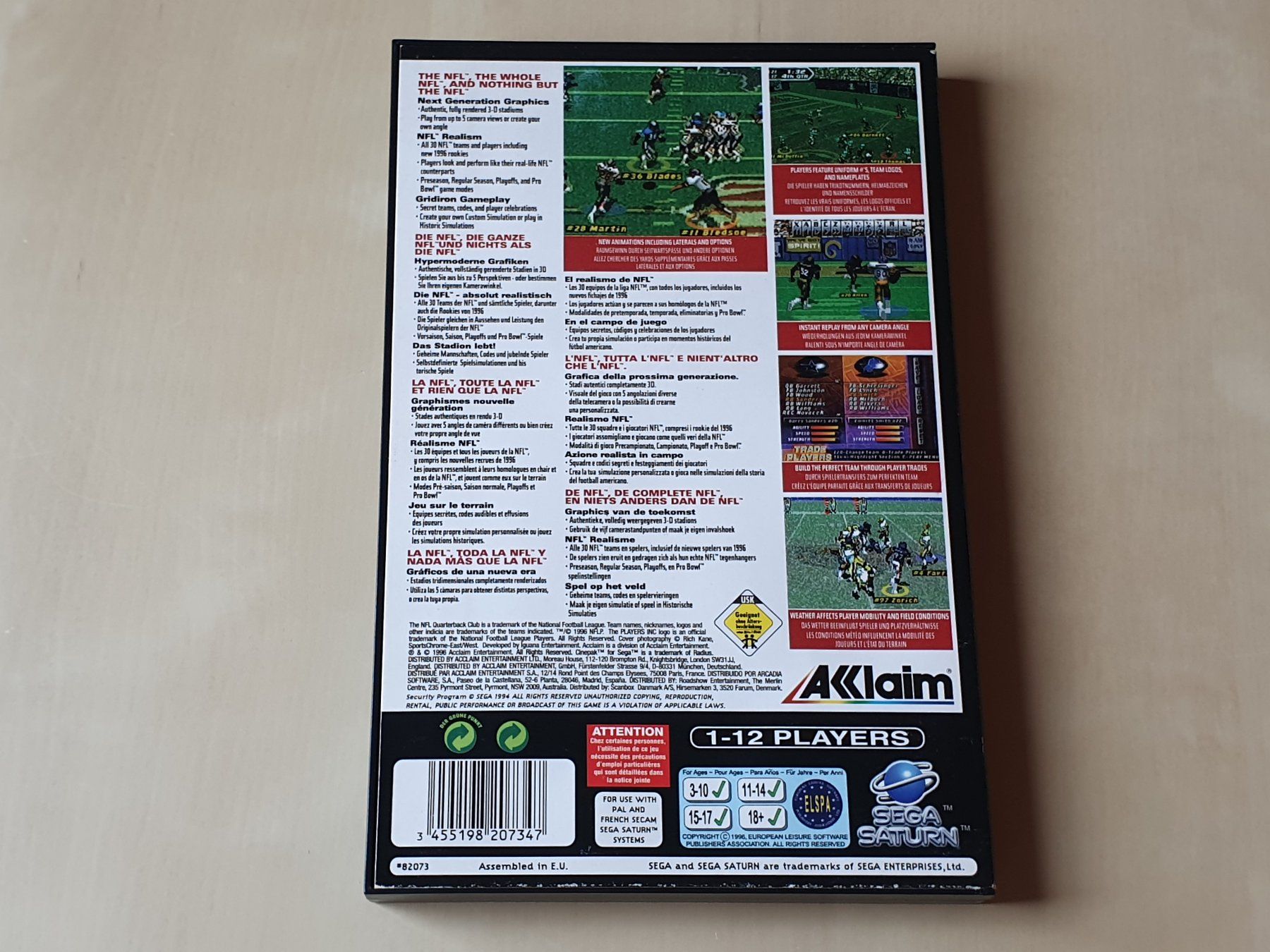 Sega Giochi: NFL Quarterback Club 97 Sega Saturn – Usato da Stansstad venduto da collectorsshop 1