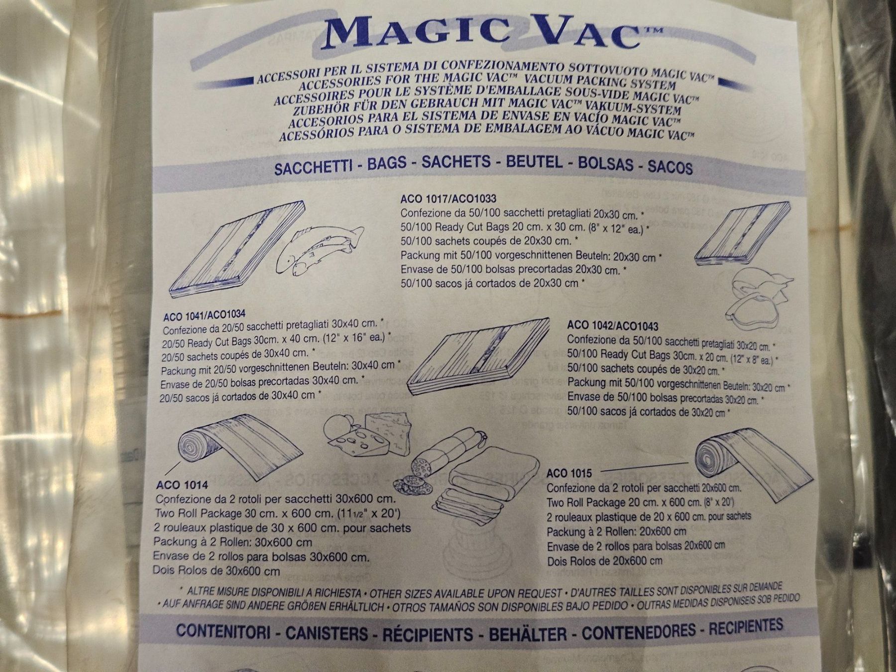 Elettrodomestici da cucina: 2x Vakuumier Rollen 20cm 500cm MAGIC VAC Lebensmittelecht – Nuovo (secondo la descrizione) da Kloten venduto da Euroasia 6