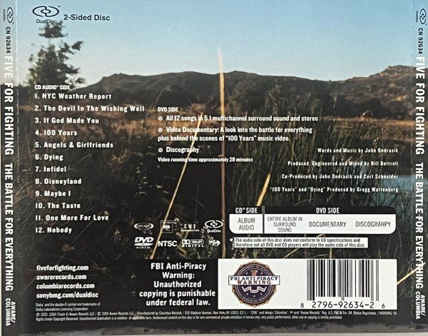 CDs: Five for Fighting: Battle for everything Dual Disc – Neu und originalverpackt aus Steinhausen von Vilivinili 1