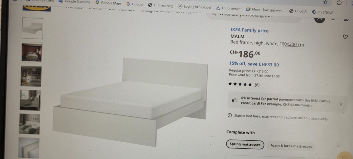 Letti: MALM IKEA Bed Frame, 2x Storage Drawers, White, 160x200cm – Nuovo (secondo la descrizione) da Dübendorf venduto da kor_vl99 6