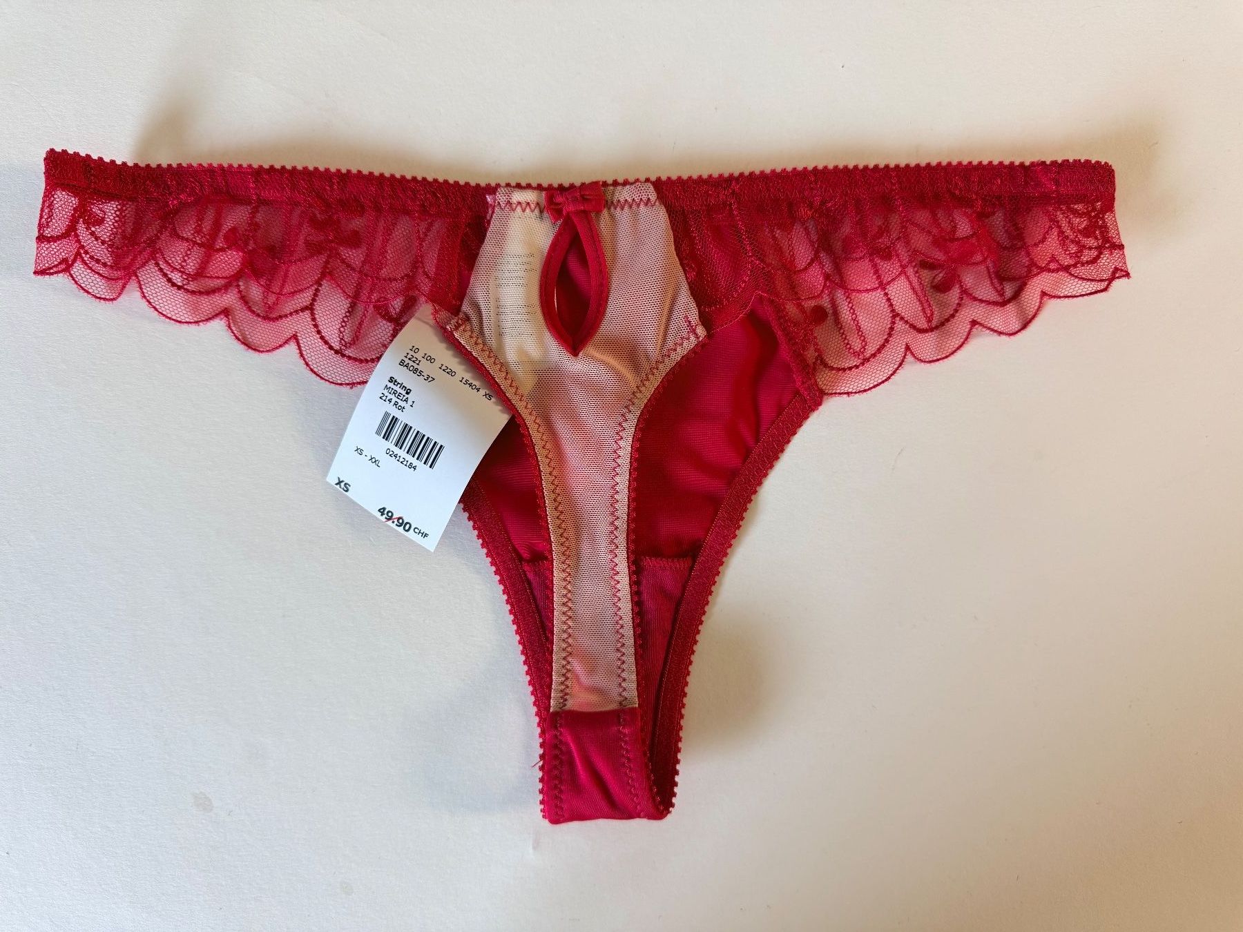 Beldona Sonstige Unterwäsche: BELDONA, String MIREIA,  Grösse XS, Farbe Rot – Neu und originalverpackt aus Rudolfstetten von gst_g7xl 2