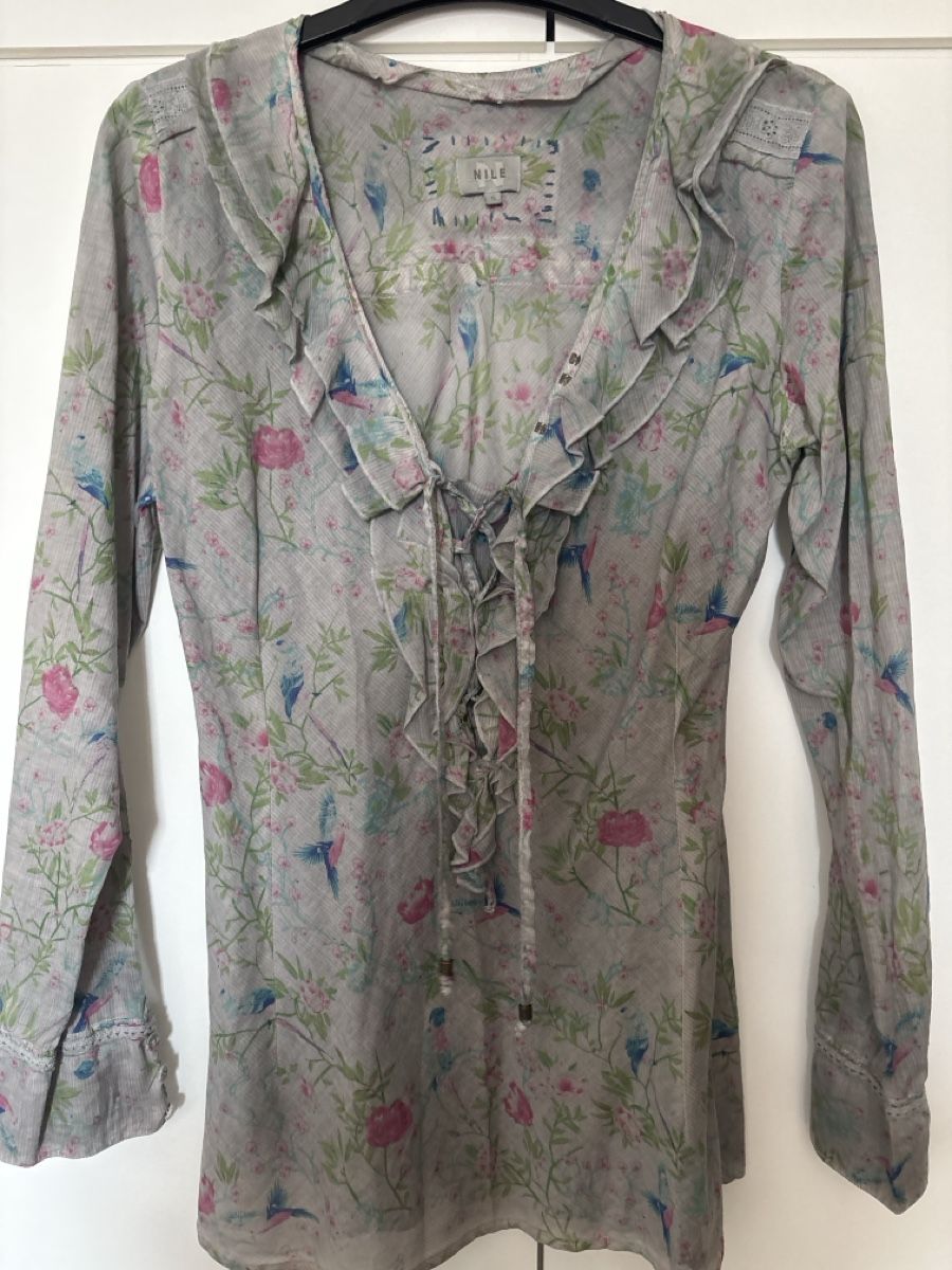 Nile Camicette: Nile Bluse, Gr. S, Grau – Usato da langenthal venduto da rundholz7 6