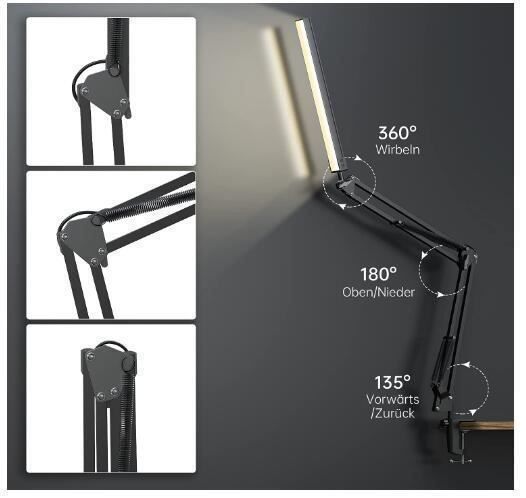 Lampade: Schreibtischlampe Augenschutz Klemmfuß – Nuovo (secondo la descrizione) da Thun venduto da onlino 4