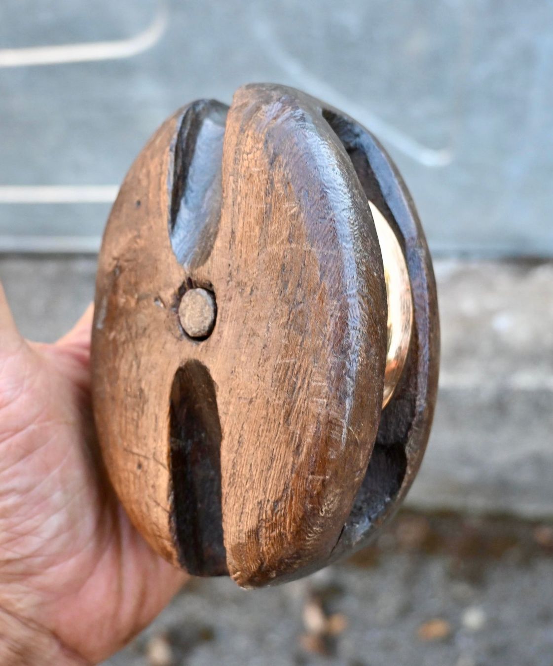 Sonstiges zum Lager & Transport: antiker Schiffsblock gemarkt TESTED & 10 Messing & Holz – Gebraucht aus Pfaffhausen von mono_rec 5