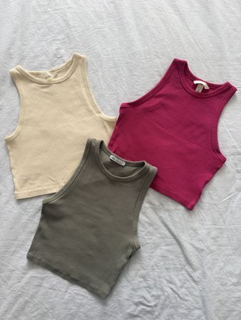 3er-Set Crop Tops (Zara & H&M) – Gr. S