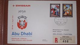 Swissair Zürich - Athen - Dhahran - Abu Dhabi 01.04.1975