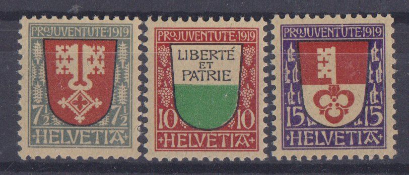 Tous les timbres: Pro Juventute 1919: Kantonswappen ** – Neuf (Voir description) à Eschlikon TG par PhilCon
