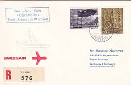 Erstflug Swissair Zürich - Ankara 1960, ab FL