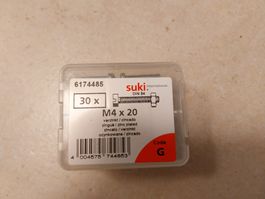 Maschinenschraube M4 x 20 mm, Zylinderkopf, verzinkt
