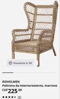 Poltrona RISHOLMEN rattan marrone interna/esterna