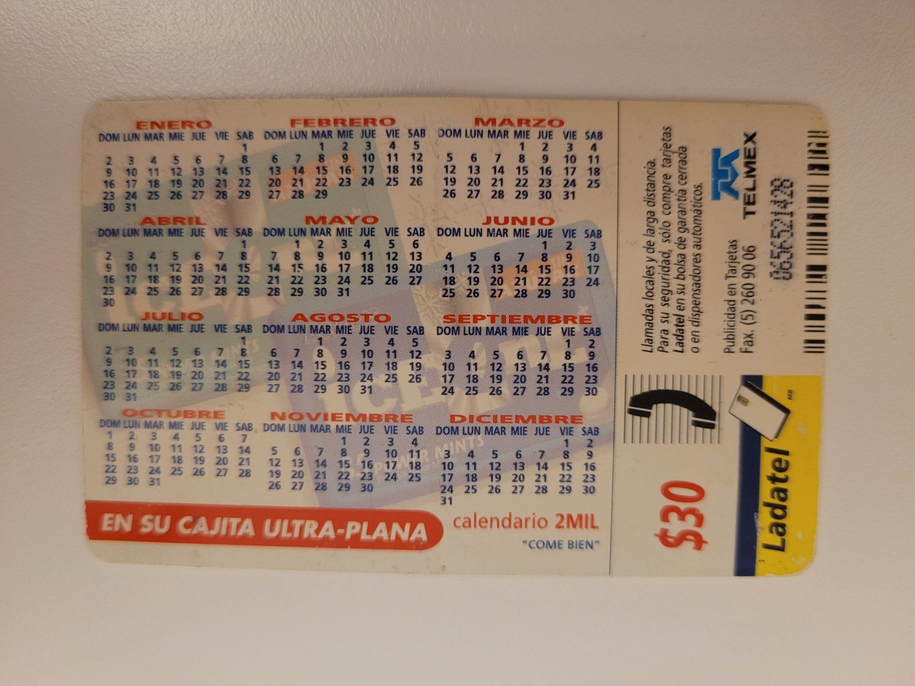Schede telefoniche: Telefonkarte Mexiko ladatel ice one – Usato da Inwil venduto da Flower2325 1