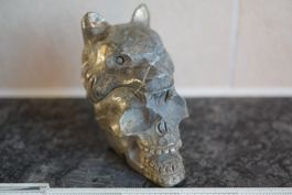 Pyrit Wolf  Skull   70mm x 45mm    TOPSTONE Detailliert