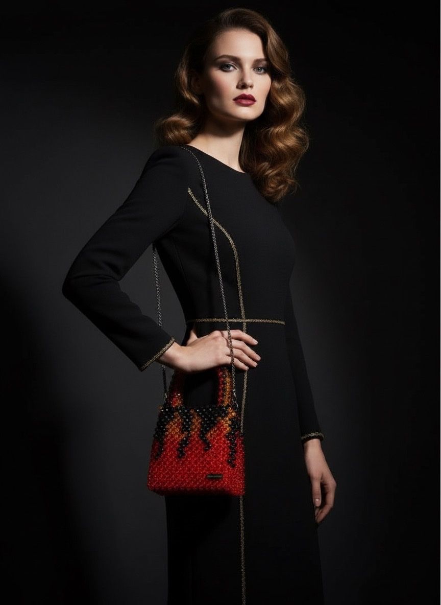 Borse da donna: Statement Beaded Bag - Unique, Handcrafted Accessory – Nuovo e nell'imballaggio originale da Saland venduto da ele_vc96 1