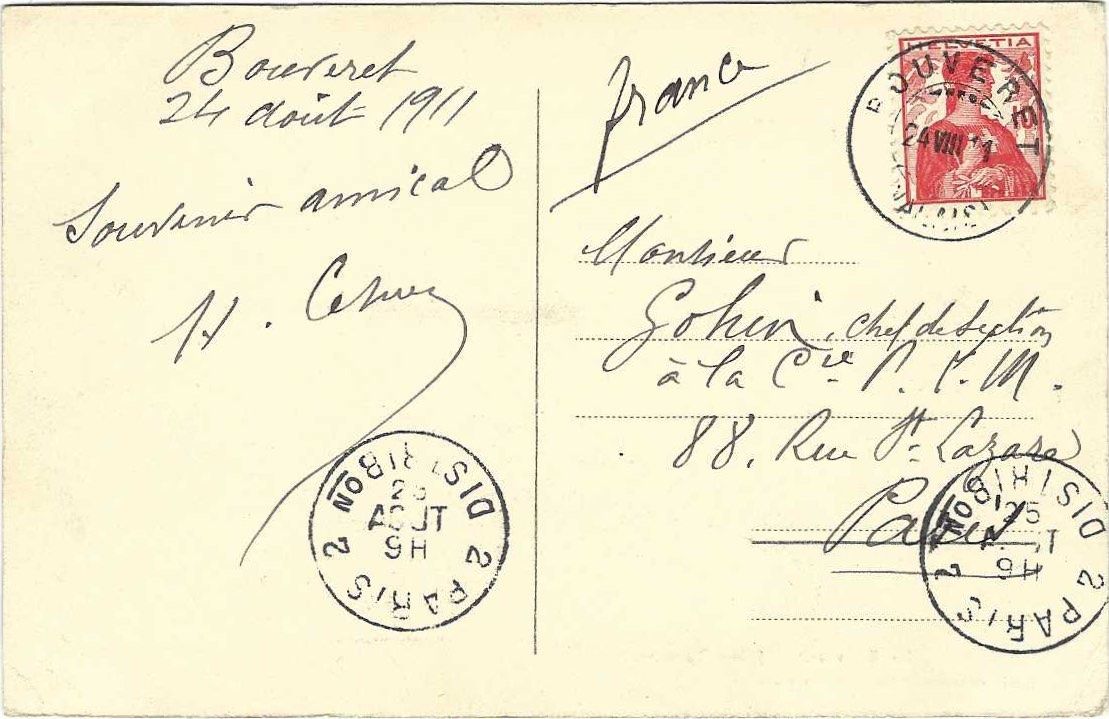 Cartoline postali: Le Bouveret Hôtel Terminus 1911 animée – Usato da Brenles venduto da hello1063 1