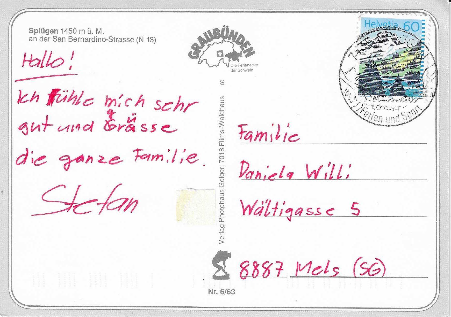 Cartoline postali: Splügen GR – Usato da Rothrist venduto da Stranglehold 1
