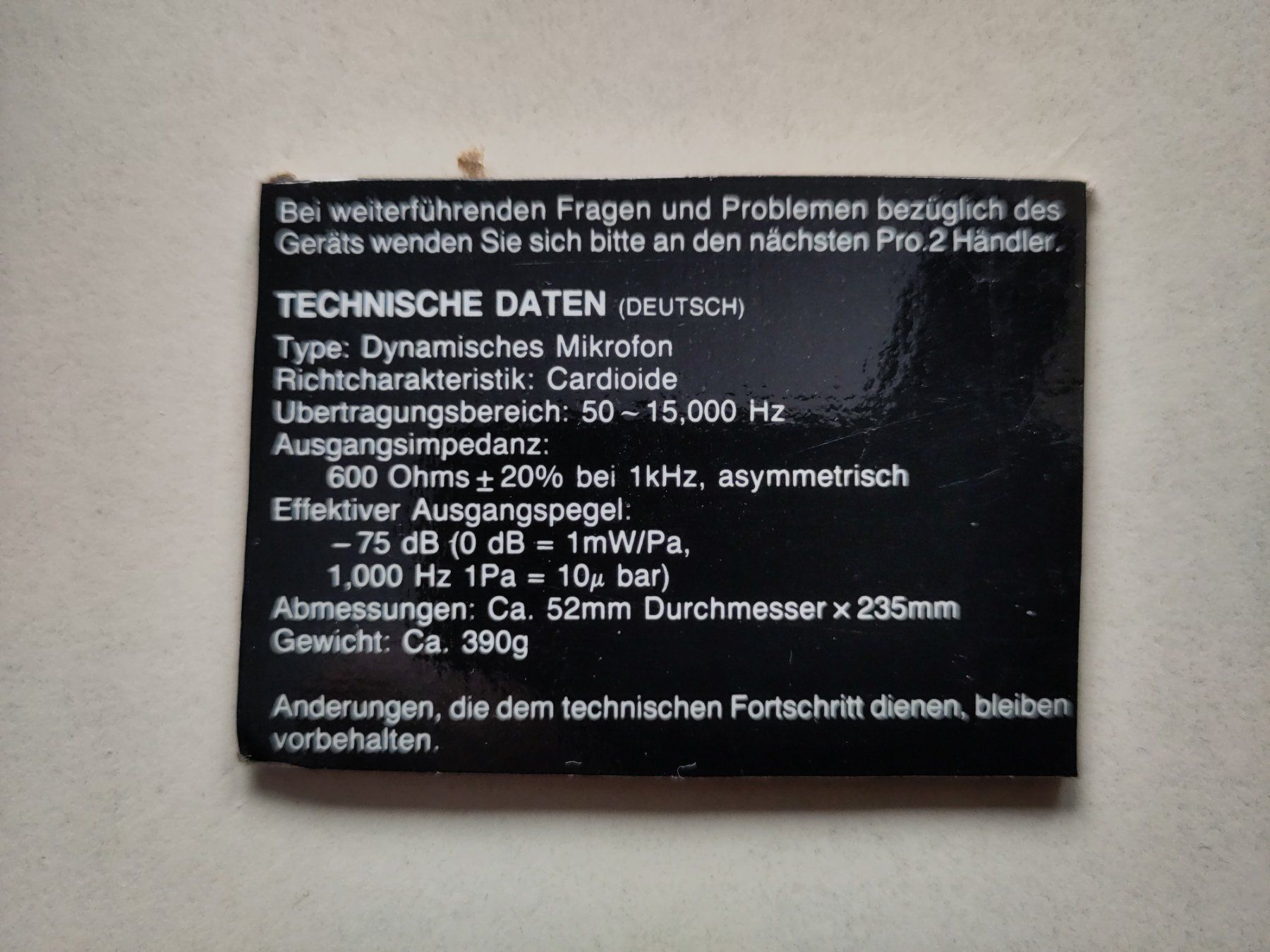 Microfoni: Microphone Pro 2 DM 417 – Usato da Balsthal venduto da oli74 2