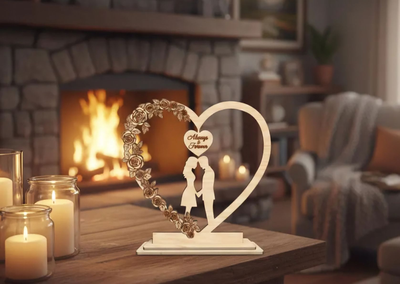 Cornici: 3D Holz-Bilderrahmen "Always & Forever" GRATIS VERSAND – Nuovo (secondo la descrizione) da Bern venduto da Archavin 3