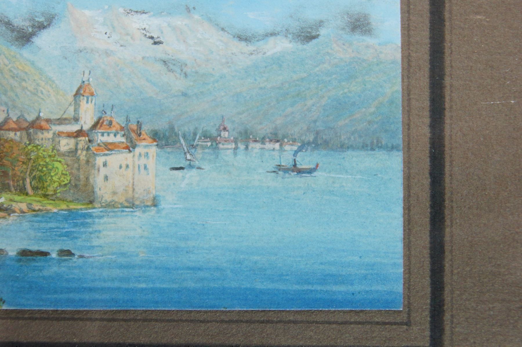 Dipinti: Miniatur Schloss Chillon – ein Bijoux! – Usato da Geroldswil venduto da ARTEFACTO 3