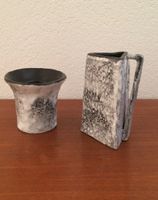 2x kleine Studio Keramik Vase 60er 70er Design Vasen vintage